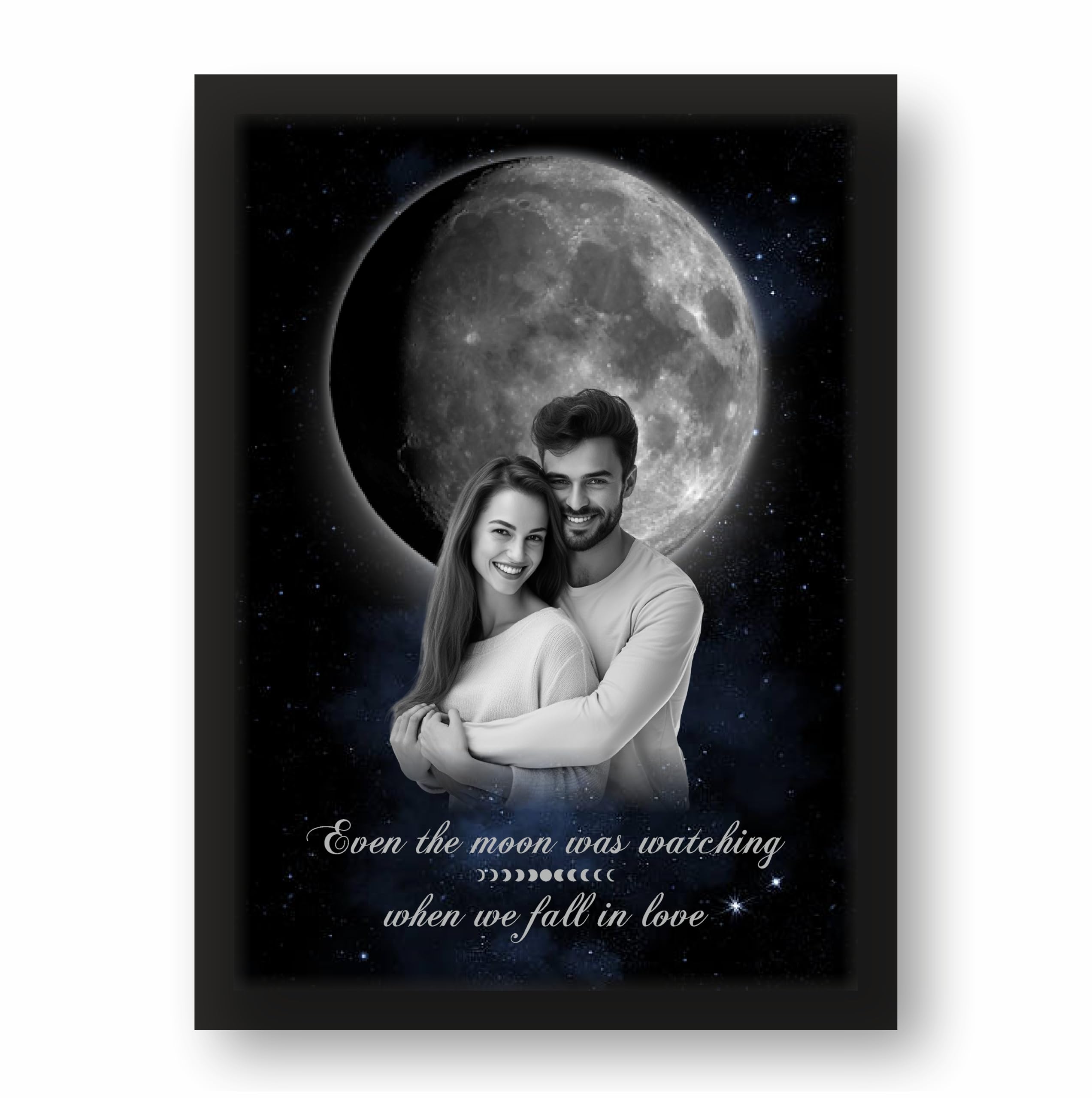 moon 額縁セット Yaadscape Personalized Moon Phase Couple Frame – 9.25 x 12.8 inch
